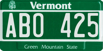 VT license plate ABO425