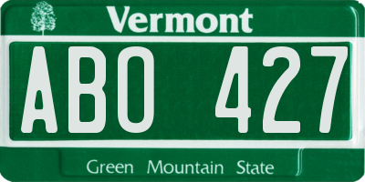 VT license plate ABO427