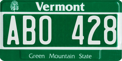 VT license plate ABO428