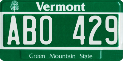 VT license plate ABO429