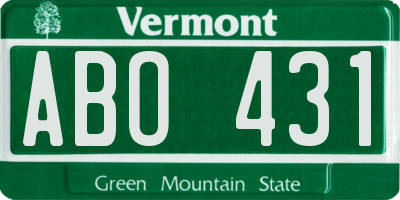 VT license plate ABO431