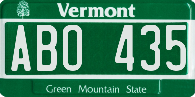 VT license plate ABO435