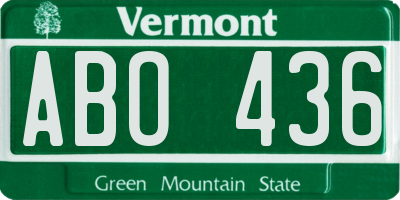 VT license plate ABO436