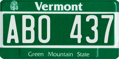 VT license plate ABO437