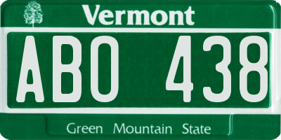 VT license plate ABO438