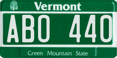 VT license plate ABO440