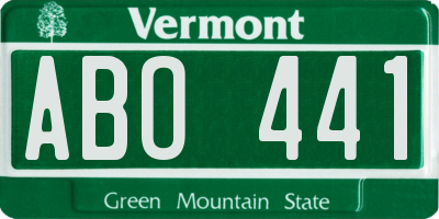 VT license plate ABO441