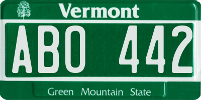 VT license plate ABO442