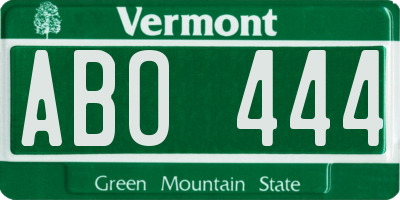 VT license plate ABO444