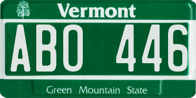 VT license plate ABO446