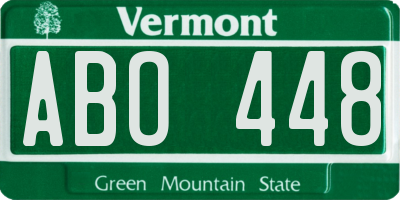 VT license plate ABO448