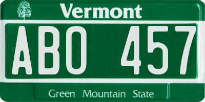 VT license plate ABO457