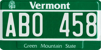 VT license plate ABO458