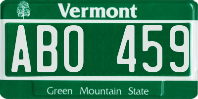 VT license plate ABO459