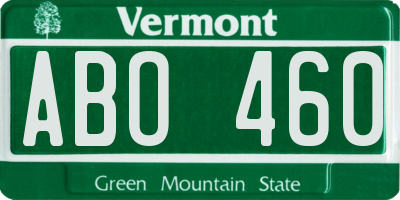 VT license plate ABO460