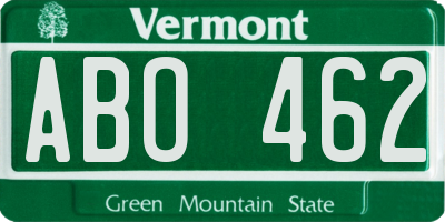 VT license plate ABO462