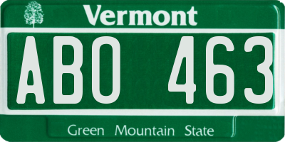 VT license plate ABO463