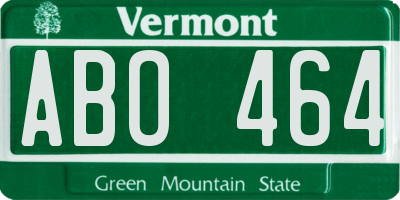 VT license plate ABO464