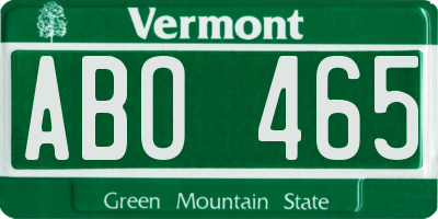 VT license plate ABO465