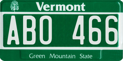 VT license plate ABO466