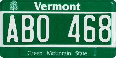 VT license plate ABO468