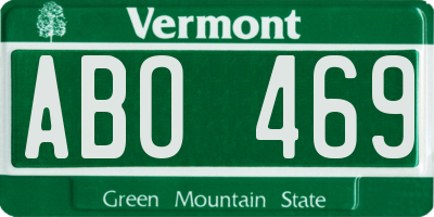 VT license plate ABO469