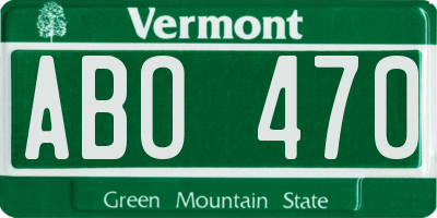 VT license plate ABO470