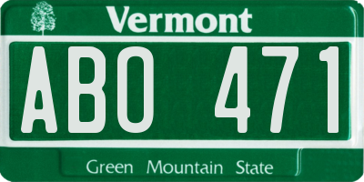 VT license plate ABO471