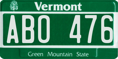 VT license plate ABO476