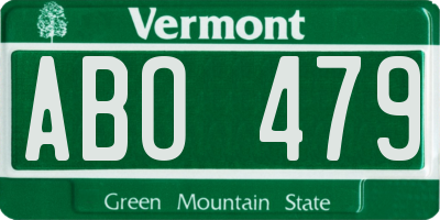 VT license plate ABO479