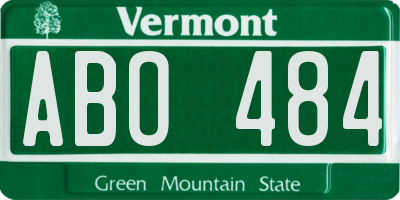 VT license plate ABO484