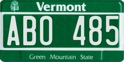 VT license plate ABO485