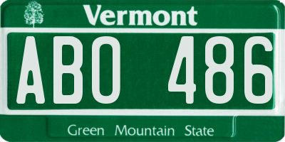 VT license plate ABO486