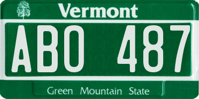 VT license plate ABO487