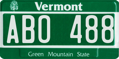 VT license plate ABO488