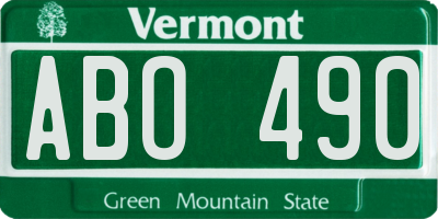 VT license plate ABO490