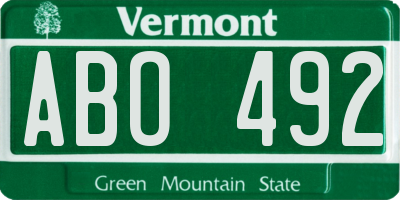 VT license plate ABO492