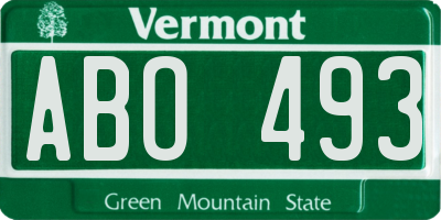 VT license plate ABO493