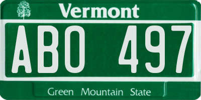 VT license plate ABO497