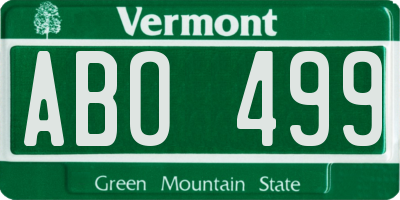 VT license plate ABO499