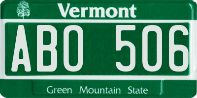 VT license plate ABO506