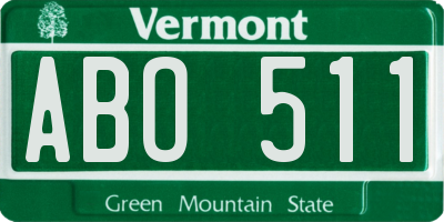 VT license plate ABO511