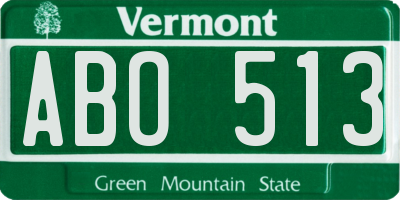 VT license plate ABO513