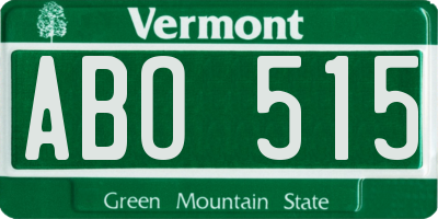 VT license plate ABO515