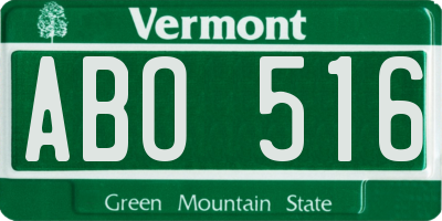 VT license plate ABO516