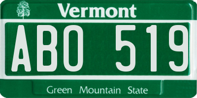 VT license plate ABO519