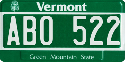 VT license plate ABO522