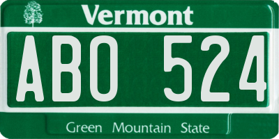 VT license plate ABO524