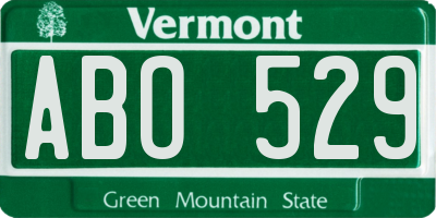 VT license plate ABO529