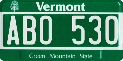 VT license plate ABO530